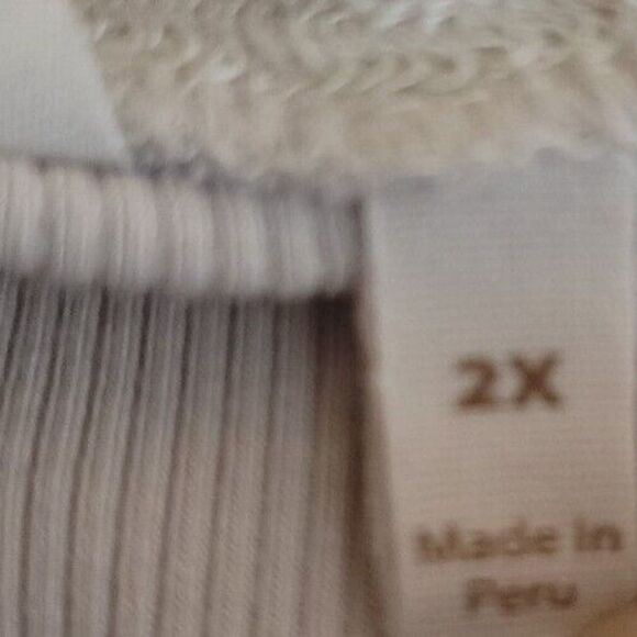 Soft Surroundings Double V Timely Tee Women's Shirt Tunic Plus Size 2X Cream t22 - Picture 6 of 8